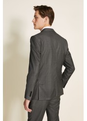 Moss Bros Grey Moss x Reda Slim Fit Sharkskin Jacket