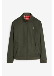 Shower Resistant Harrington Jacket With Check Lining