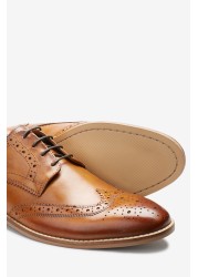 Mens Contrast Sole Leather Brogues Regular Fit