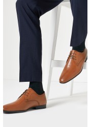 Leather Plain Derby Shoes Regular Fit