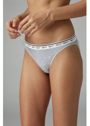 Cotton Rich Logo Knickers 4 Pack High Leg