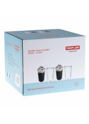 Neoflam Borosilicate Glass Double Wall Mug Set (350 ml, 4 Pc.)