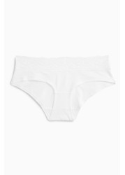 Lace Trim Cotton Blend Knickers 4 Pack Short