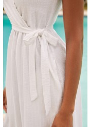 Jersey Wrap Midi Summer Dress