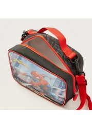 First Kid Spider-Man Print Lunch Bag with Detachable Strap and Zip Closure