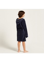 Juniors Textured Bathrobe with Hood and Tie-Ups