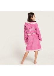 Juniors Unicorn Print Bathrobe with Long Sleeves and Pockets