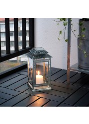 BEFÄSTA Lantern f block candle, in/outdoor