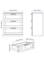 BRIMNES Chest of 3 drawers