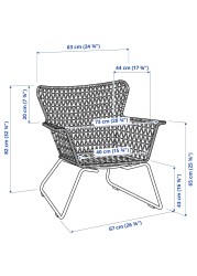 HÖGSTEN Chair with armrests, outdoor