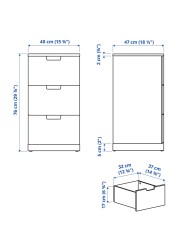 NORDLI Chest of 3 drawers