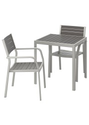 SJÄLLAND Table+2 chairs w armrests, outdoor