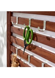 ÄPPLARÖ Bench w panel+ shelves, outdoor