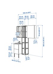 ENHET / TVÄLLEN Bathroom furniture, set of 16