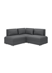 VALLENTUNA Modular crnr sofa 3-seat+2 sofa-bed