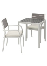 SJÄLLAND Table+2 chairs w armrests, outdoor