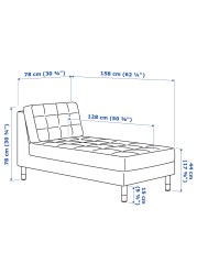 LANDSKRONA Chaise longue, add-on unit