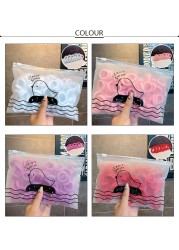 50pcs/set Kids Girls Candy Colorful Nylon Small Elastic Hair Bands Children Ponytail Holder Scrunchie for Headband Hair Accessories