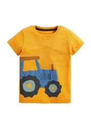 Little maven 2022 summer clothes baby boys children excavator T-shirt cotton lovely comfort and soft for kids 2-7 years old