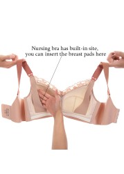 Nursing Bra Plus Size Thin Maternity Bra Latex Breastfeeding Bra For Pregnant Women Wireless Pregnancy Clothes Summer Underwear Silk Fabric,Medium Nature Cups