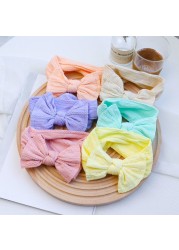 Baby Hair Band Girls Bow Elastic Headbands Turban Baby Hair Accessories Kids Headpiece 18 Colors