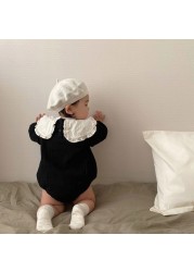 Cute Baby Long Sleeve Baby Jumpsuits 2021 Spring New Girls Jumpsuit Baby Boy Lace Big Breasted Onesie Princess Clothes