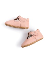 Newborn Baby Shoes Classic Leather Strap Boys Girls Multicolor Rubber Sole Infant Anti-slip First Walkers Shoes