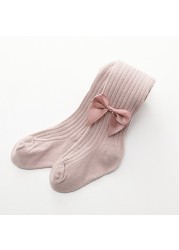 Baby Girls Pantyhose Cute Winter Clothes For Girls Bow Tie Breathable Cotton Socks Knitted Baby Socks 1-8T