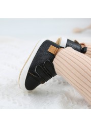 Classic Baby Leather Boys Girls Shoes Multicolor Toddler Shoes Rubber Sole Anti-slip First Walkers Newborn Baby Shoes