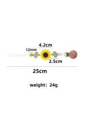 Baby Toddler Baby Doll Pacifier Silicone Cactus Sunflower Soother Nipple Clip Chain Strap Holder Chew Teether Toy Teething