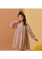 Ton Lion Kids Spring Cute Casual Fashion Long Sleeve Dress Elastic Round Neck Girls Princess Dress Kids