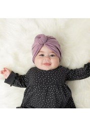 Baby Turban Top Knot Hat Baby Kids Boy Girl India Beanie Hat Lovely Soft Newborn Headwear Photography Props Accessories