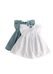 Baby Girl Dress Lovely Summer Infant Baby Girl Cotton Linen Ruffle Skirt Sundress Outfits Clothes Set Kids Princess Dresses 1-7T