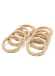 20pcs Natural Wooden Baby Teether Molar Ring Infant DIY Making Safe Teething Accessories Newborn Bracelet Craft Toy