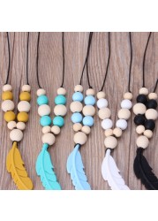 Baby Infant Silicone Feather Jewelry Teething Necklace Baby Nursing Chew Toys