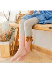 Baby Girl Tights Baby Bow Stockings Toddler Spring Autumn Cotton Pantyhose Children Kids Clothes