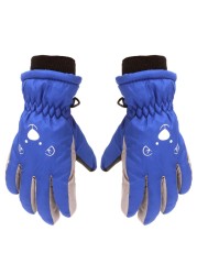 Children Skiing Cycling Gloves Kid Thick Warm Cute Bear Face Gloves