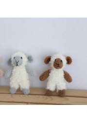 Newborn Photography Accessories Crochet Sheep Toy Amigurumi Sheep Knit Moahir Stuffed Animals Photo Studio Accessories