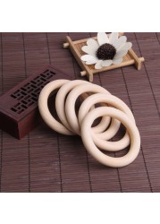 5pcs 70mm Baby Wooden Teething Rings Necklace Bracelet DIY Crafts Natural New 95AE