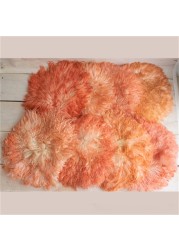 Tie-dye Wool Blanket Newborn Baby Plush Photography Backdrop Blankets Soft Cozy Skin-friendly Infant Photo Mat Filler