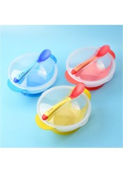 Baby Dish Set Training Bowl Spoon Cutlery Set Dinner Bowl Learning Dishes With Suction Cup Children Training Dinnerware