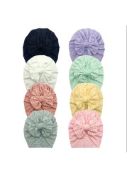 Newborn Fetus Hat Summer Hollow Breathable Baby Headband Knotted Polyester Hats for Newborn Infant Headwear Baby Shower Caps