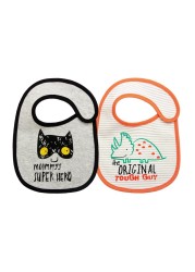 2pcs/lot infant new cartoon animal pure cotton absorbent comfortable baby bib boys and girls soft three-layer saliva towel