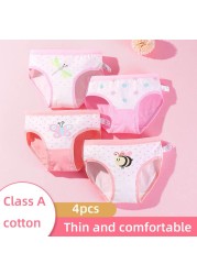 4 Pieces/Lot 2-12Y Children Underwear Cotton Girls Panties Cute Pattern Kids Boxer Briefs Child Soft Girl Pants safety pants