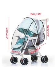 Universal Stroller Rain Cover Wind Transparent Dust Shield Pram Umbrella Raincoat Baby Car Seat Cover Stroller Accessories