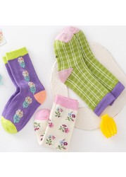 3pcs/lot Spring and Autumn 3-8T Children's Socks Baby Girls Mid Tube Socks Toddler Socks Comfortable Soft Picnic Infant Socks