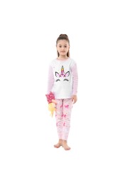 Disney Princess Pajamas Sets Cotton Snow White Girls Sleepwear Unicorn Sleepwear 2-8 Years Kids Children's Sleepwear Set