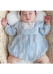 New Spring 2022 Princess Romper Baby Clothes Newborn Baby Clothes Embroidery Suits Baby Suits