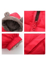 Kids Clothes Cotton Thick Down Girls Jacket Baby Winter Warm Coat Kids Zipper Hooded Costume Boys Outwear JYF