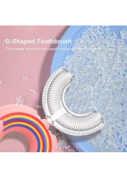 Children's 360 Degree Donut Manual Toothbrush Kids Silicone U-shaped Toothbrush Cartoon Gift For 2-6-12 Years Old